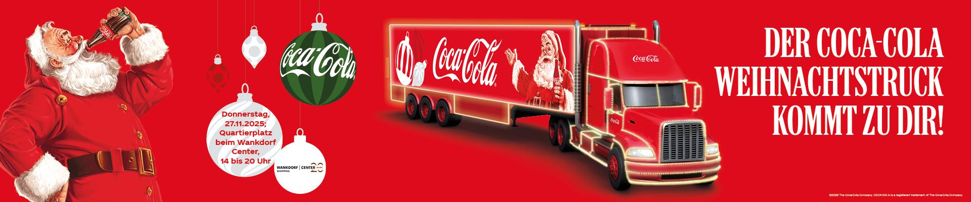 COCA-COLA Weihnachtstruck auf dem Quartierplatz