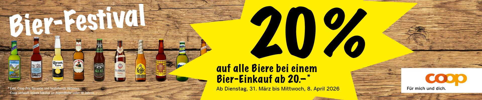 20% Rabatt auf alle Biere*