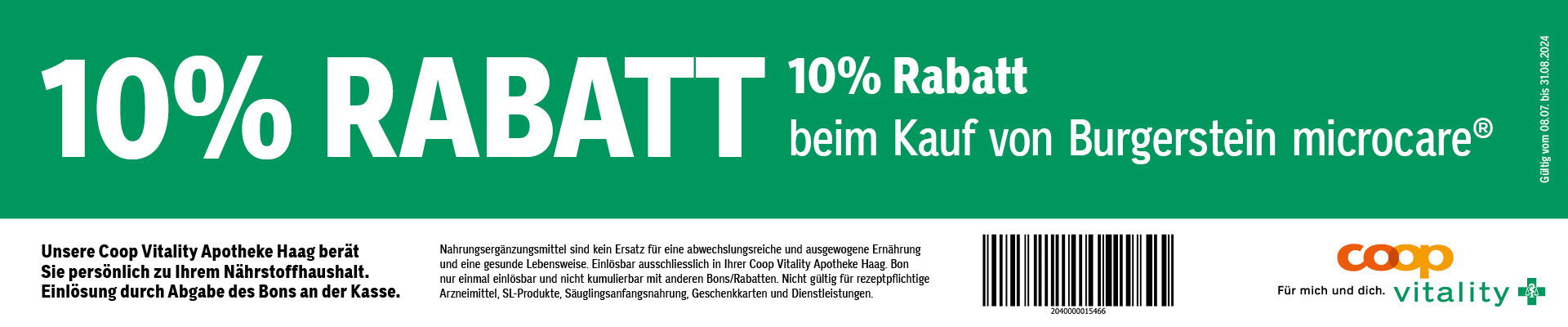 10% Rabatt auf Burgerstein microcare®