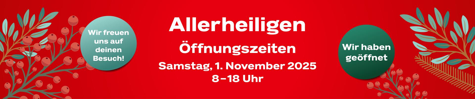1. November - wir haben geöffnet