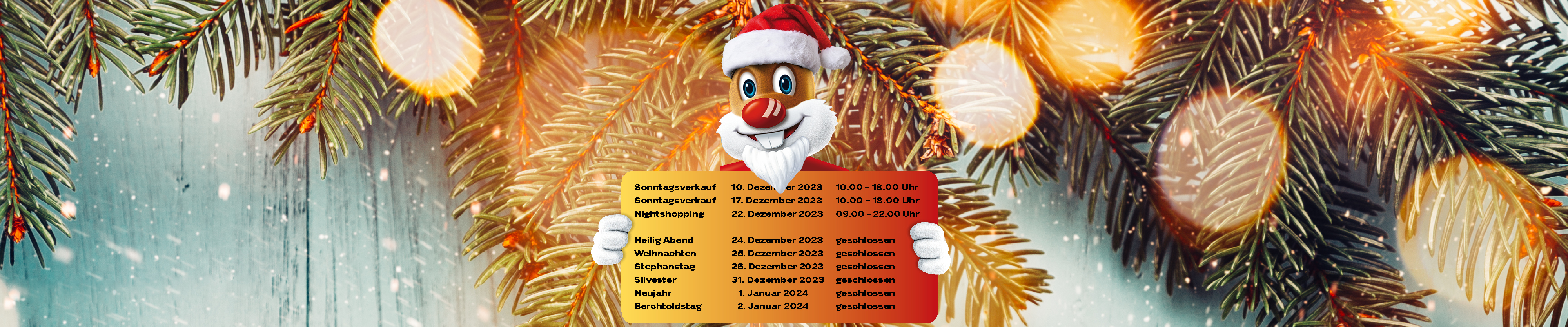 Öffnungszeiten Dezember