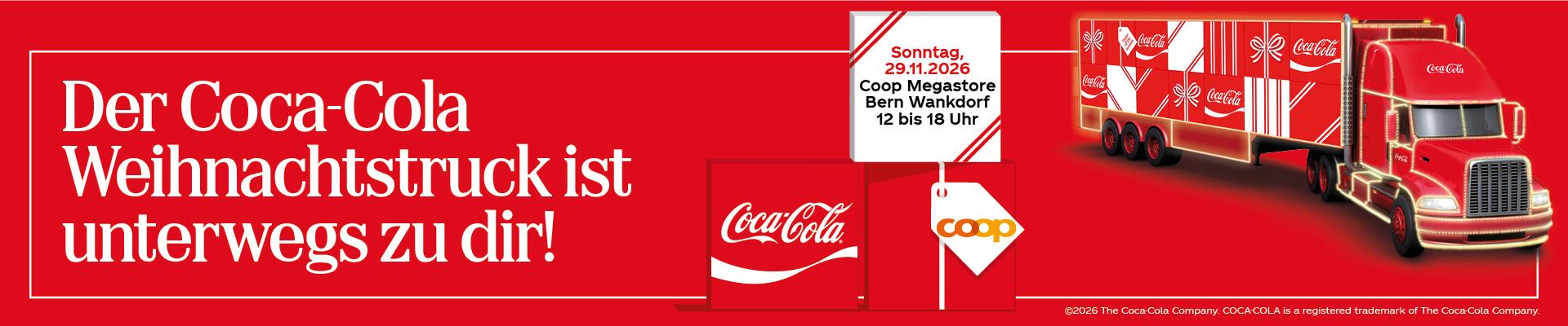COCA-COLA Weihnachtstruck auf dem Quartierplatz