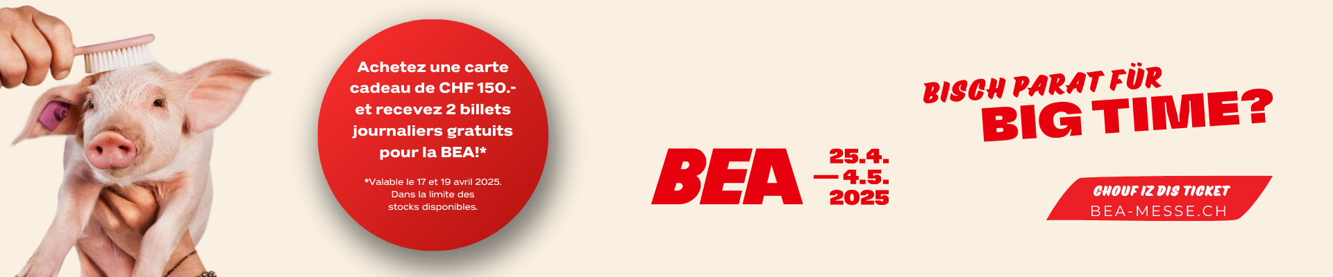 2 billets journaliers gratuits pour la BEA