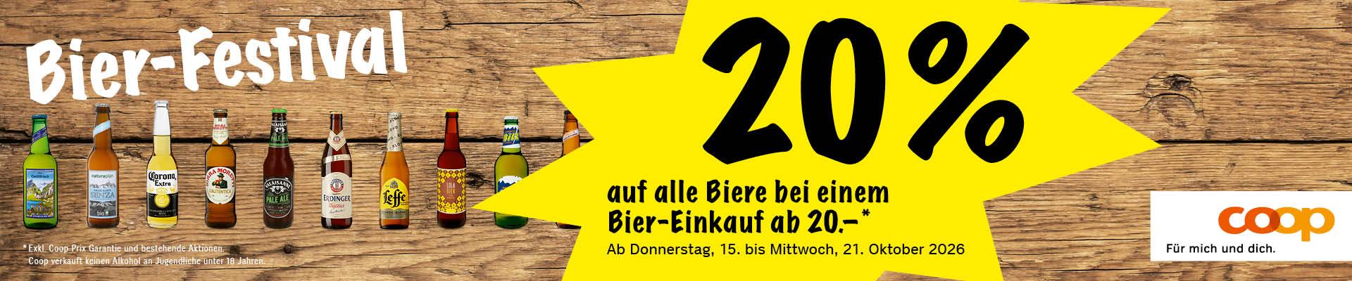 20% Rabatt auf alle Biere