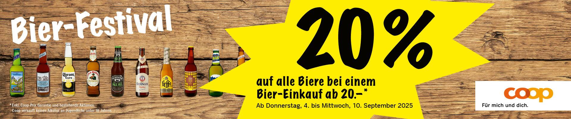20% Rabatt auf alle Biere*