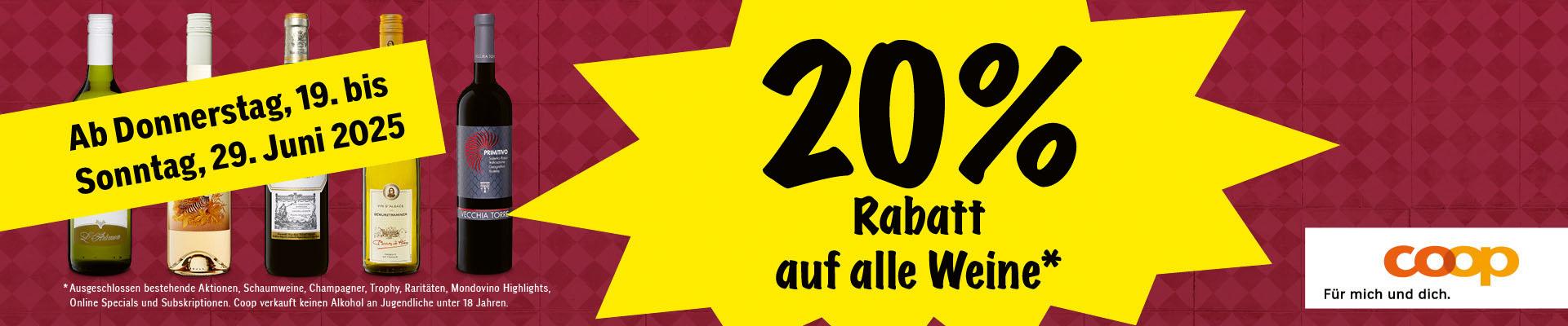 20% Rabatt auf alle Weine*